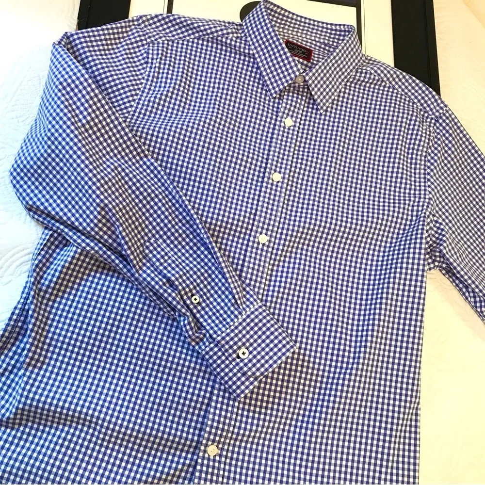 UNTUCKit Blue Check Long Sleeve Button Down